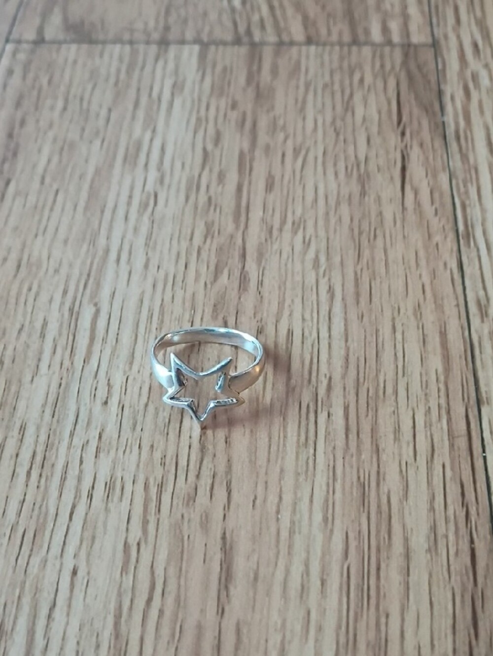 Vintage Sterling Silver Cutout Star Ring - Boho Celestial Band Size 5.5